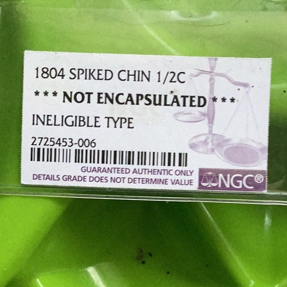 1804 Spiked Chin Half Cent. Stems, crosslet 4 with cud errors on the obverse. - Picture 2 of 10